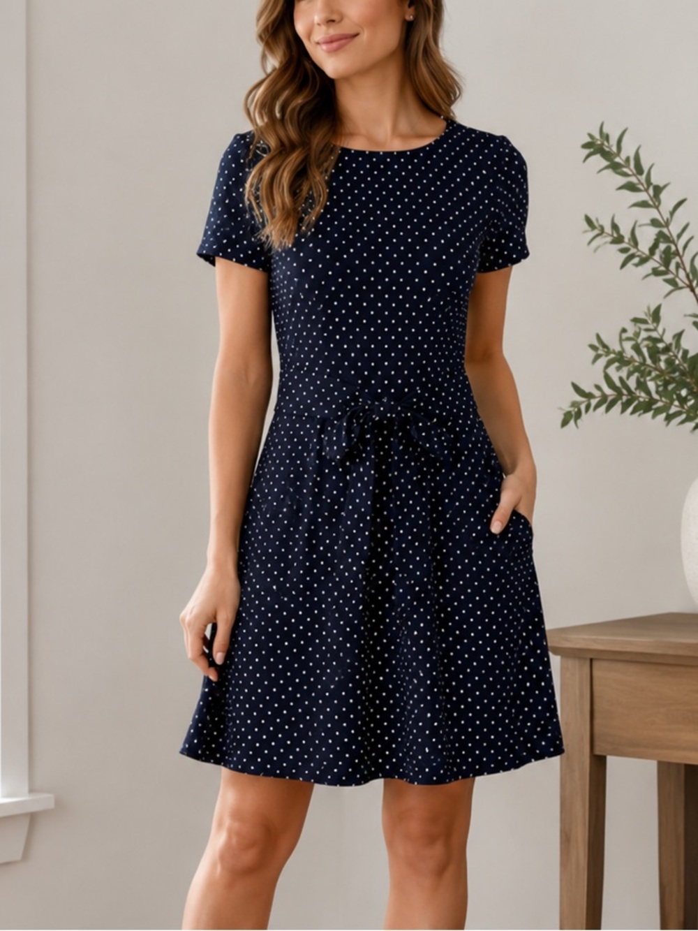 Kate Spade Black and White Polka Dot Fit and Flare Dress